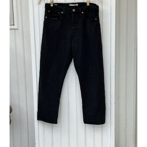 Levi's Wedgie Straight 30 Waist Ankle Jeans High Waist Black Button Fly